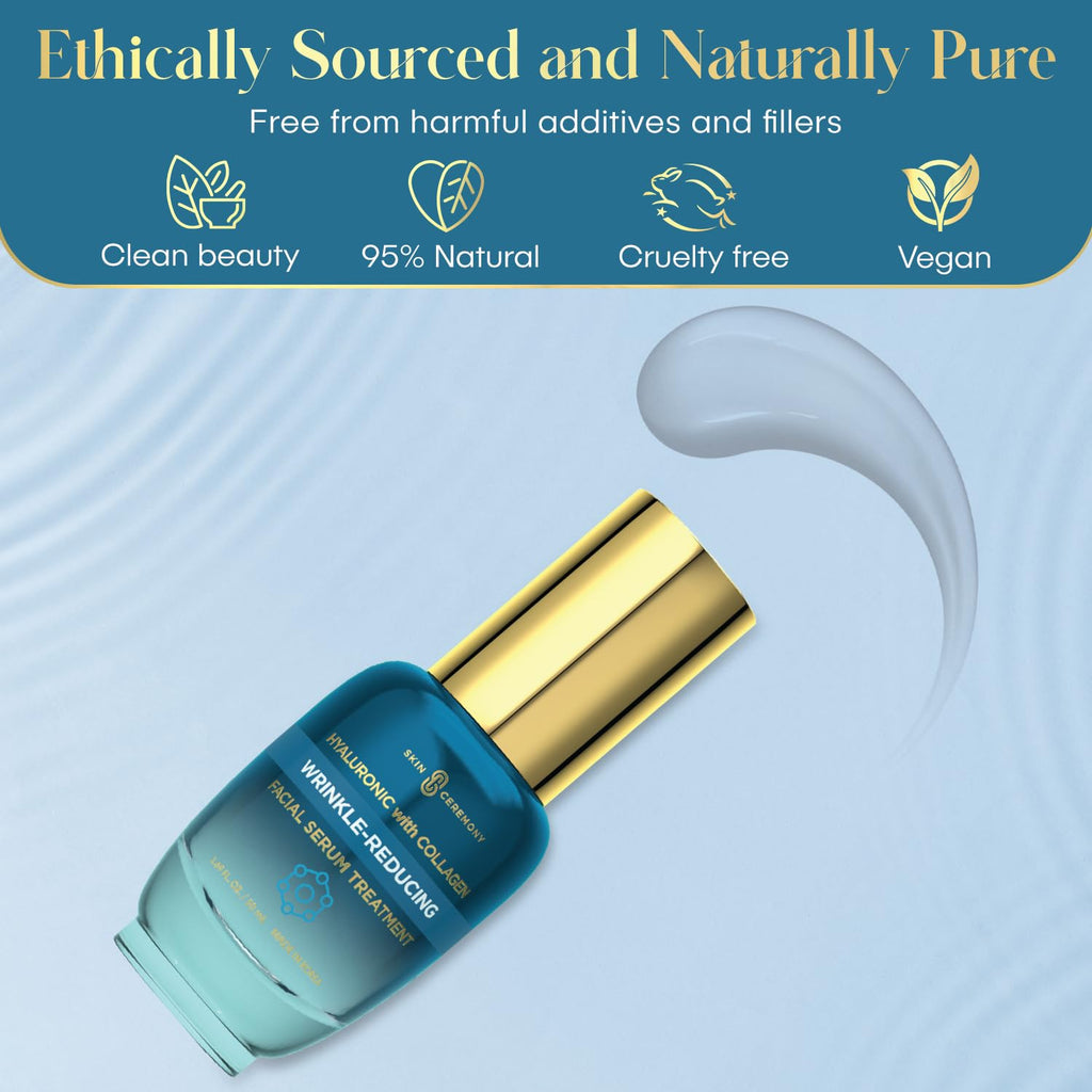 Revitalize Your Skin with Our Hyaluronic Acid & Collagen Wrinkle Reducing Serum - Deep Hydration for a Plump, Smooth Complexion - Dermatologist Approved, Clean Beauty from Korea - 1.69 FL.OZ.