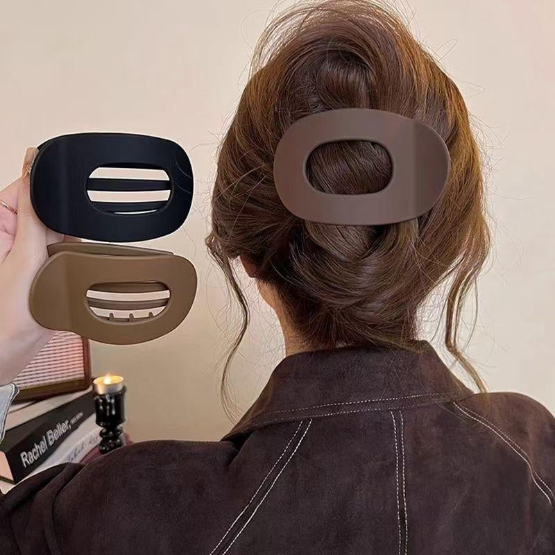 Upgrade Your Hair Game with Our 4-Piece Seamless Flat Oval Hair Clip Set - Stylish, Durable, and Perfect for Any Hairstyle!