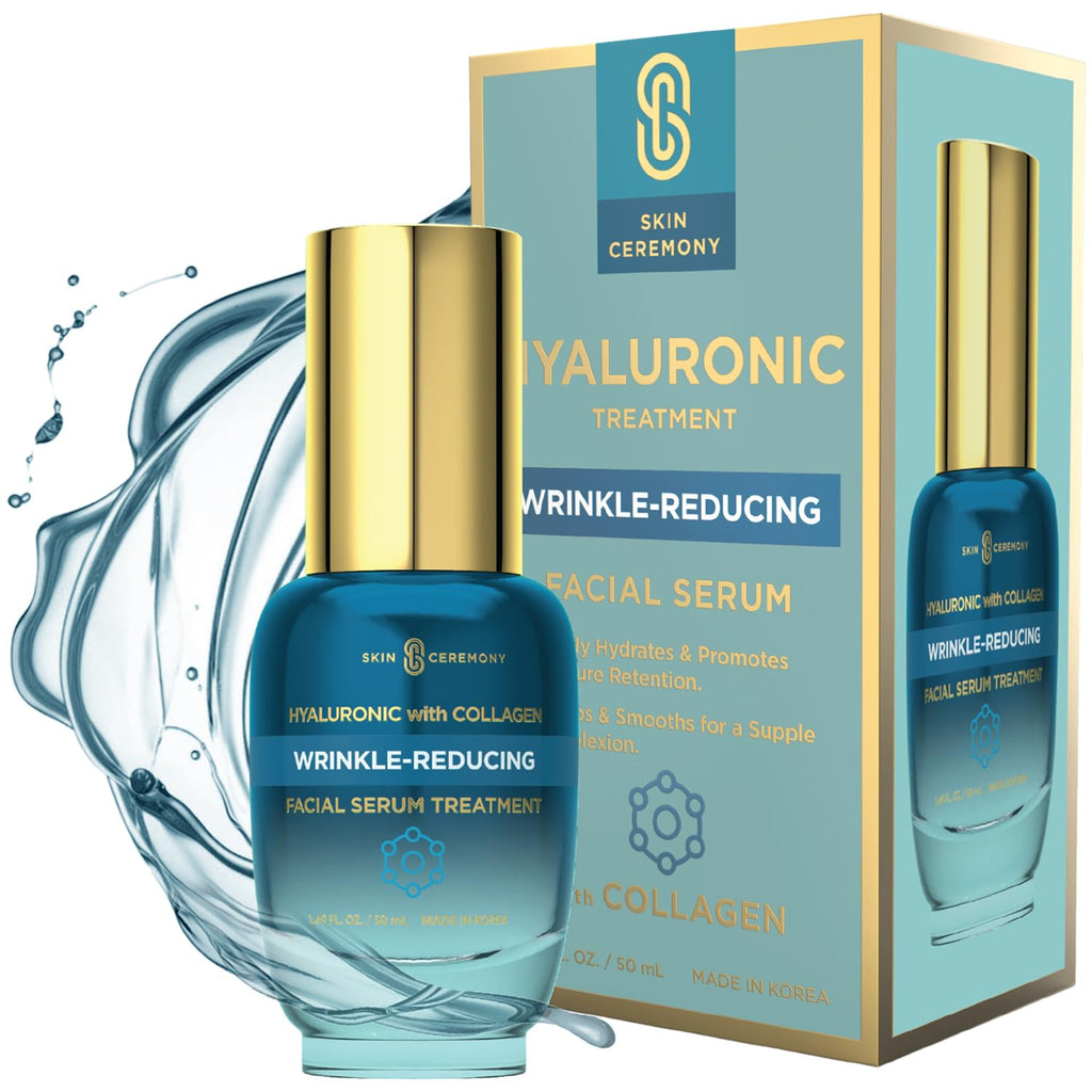 Revitalize Your Skin with Our Hyaluronic Acid & Collagen Wrinkle Reducing Serum - Deep Hydration for a Plump, Smooth Complexion - Dermatologist Approved, Clean Beauty from Korea - 1.69 FL.OZ.