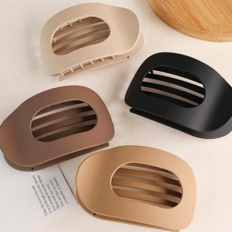 Upgrade Your Hair Game with Our 4-Piece Seamless Flat Oval Hair Clip Set - Stylish, Durable, and Perfect for Any Hairstyle!